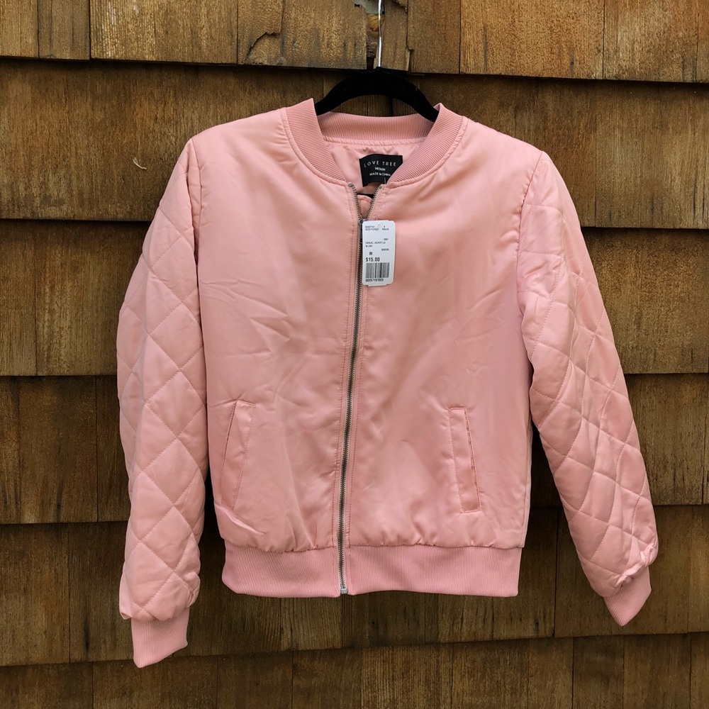 NWT BLUSH PINK BOMBER JACKET